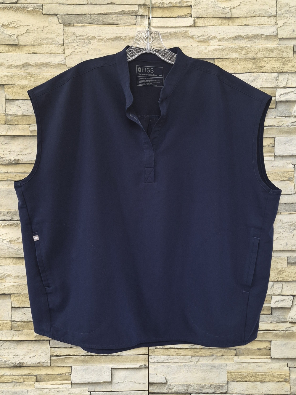 ​FIGS Rafaela Scrub Top Women's XXL Navy Blue Tunic Oversized Medical Uniform